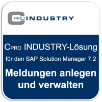 Cpro INDUSTRY-Lösung „Meldungen anlegen und verwalten" für den SAP Solution Manager 7.2